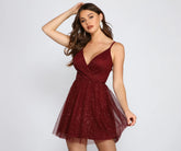 Hannah Glitter Mesh Party Dress