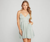 Time To Shine Glitter Knit Skater Dress