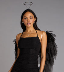 Under My Spell Glitter Halter Mini Dress