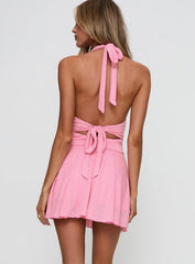 Telepatia Halter Mini Dress Pink
