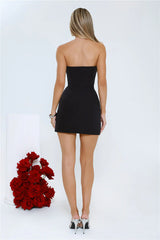 Luxe Decadence Strapless Mini Dress Black