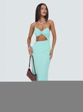 No Control Keyhole Maxi Dress Aqua