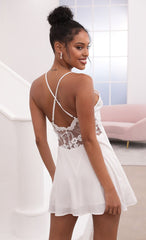 Floral Lace Dress in White