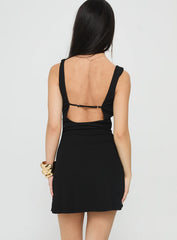 Killer Queen Cowl Mini Dress Black