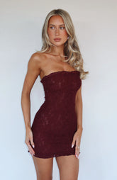 Mistress Strapless Mini Dress Burgundy