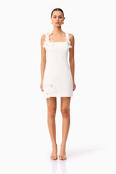 Chantelle Floral Mini Dress in White
