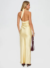 Good For You Halter Maxi Dress Lemon