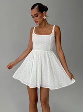 Cartmel Embroidered Mini Dress White