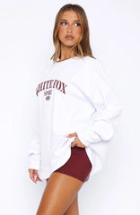 Stand With You Long Sleeve Oversized Tee White