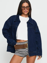 Goldsmith Denim Bomber Jacket Dark Wash