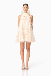 Livia Trapeze Mini Dress in Yellow