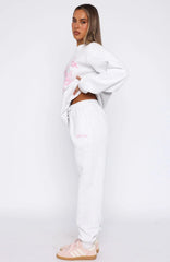 Pick You A Flower Sweatpants Grey Marle