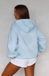 Take A Guess Oversized Hoodie Baby Blue