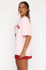 Love Me Tender Oversized Tee Pink