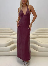 True Companion Halter Maxi Dress Berry