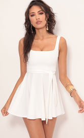 A-line Wrap Dress in White