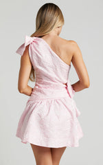 Mathilda Mini Dress Cut Out Side Wrap Dress in Pink