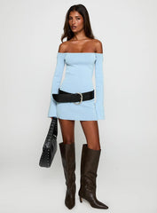 Parisa Long Sleeve Mini Dress Blue