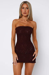 Mistress Strapless Mini Dress Burgundy