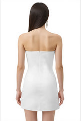 Slipper Orchid Appliqué Mini Dress - White