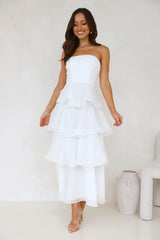 Wedding Adventure Strapless Maxi Dress White