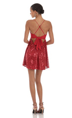 Sequin Dress in Red