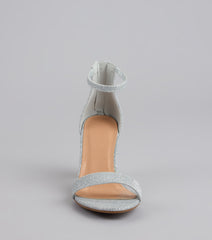 Cue The Compliments Glitter Block Heels