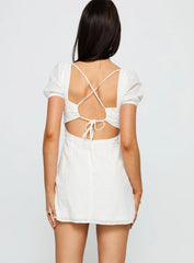 Viella Broiderie Mini Dress White