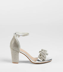 Endless Glam Rhinestone Bow Block Heels