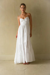 Donna Twist Front Tiered Maxi Dress