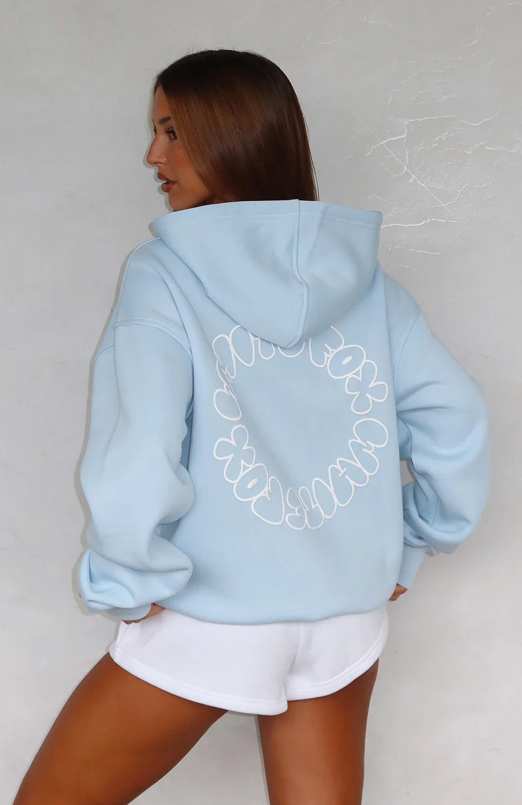 Take A Guess Oversized Hoodie Baby Blue