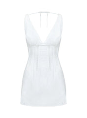 Austria Drop Waist Mini Dress White