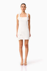 Chantelle Floral Mini Dress in White