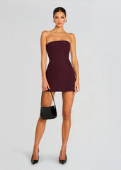 Poppi Heavy Crepe Strapless Mini Dress
