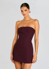 Poppi Heavy Crepe Strapless Mini Dress