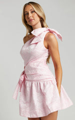 Mathilda Mini Dress Cut Out Side Wrap Dress in Pink